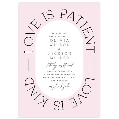 Love Is Patient Wedding Invitations Amethyst Signature Blank No Standard
