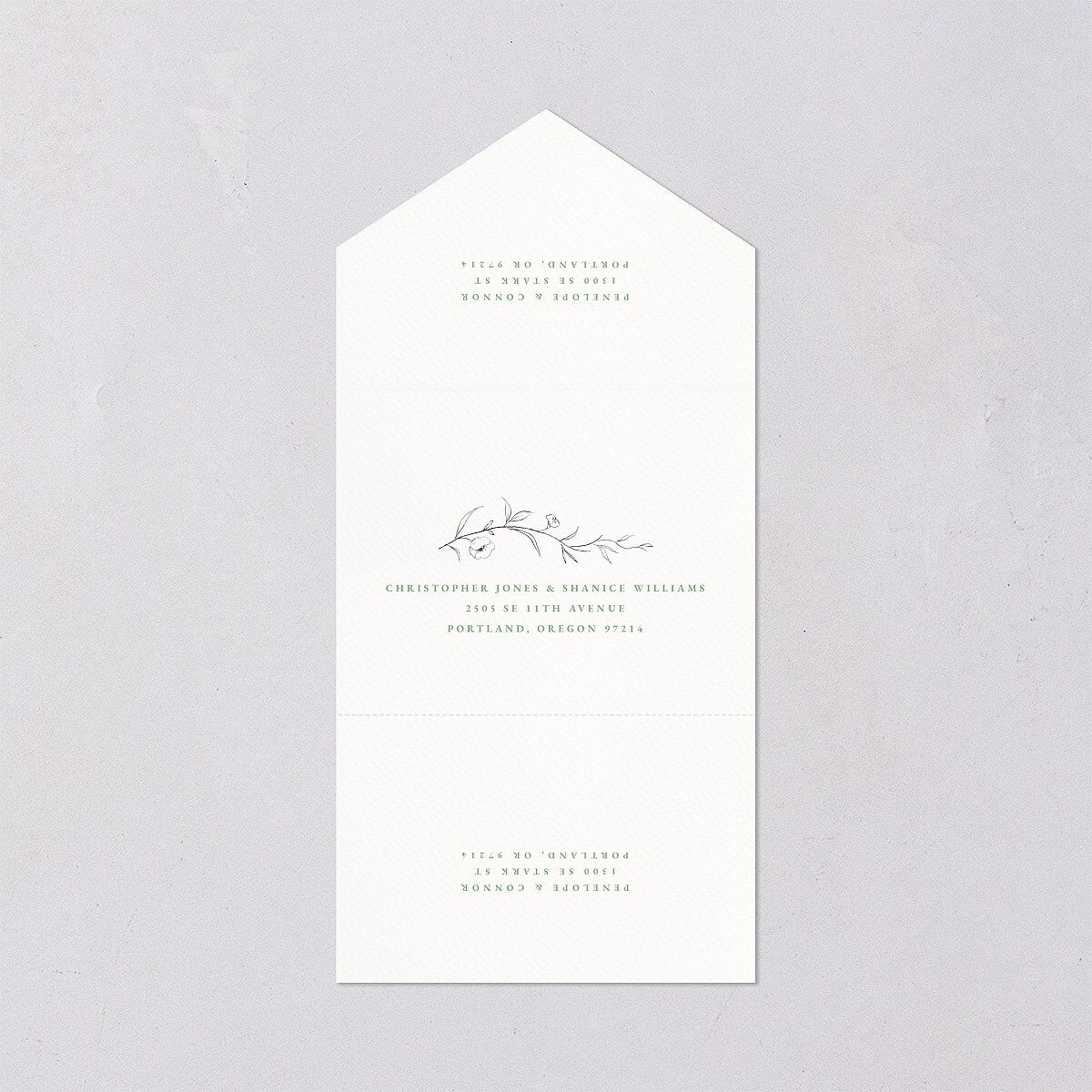 Graceful Botanical All-in-One Wedding Invitations — view 2