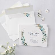 Rustic Greenery Rehearsal Dinner Invitations Cornflower Signature Blank