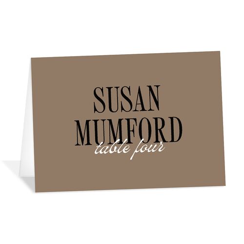Wavy Frame Photo Place Cards Mocha Signature