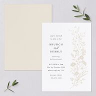 Gilded Wildflower Bridal Shower Invitations Pure White Signature Blank