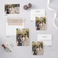 Scripted Arch Save the Date Postcards Deep Bronze