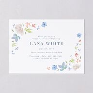 Floral Appliqué Bridal Shower Invitations Slate Signature Blank Standard