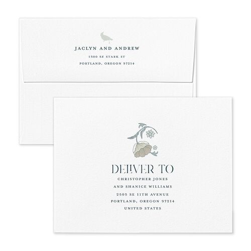 Crafted Garden Save the Date Petite Card Envelopes Kraft Forest Both Recipient and Return Addresses Signature Standard