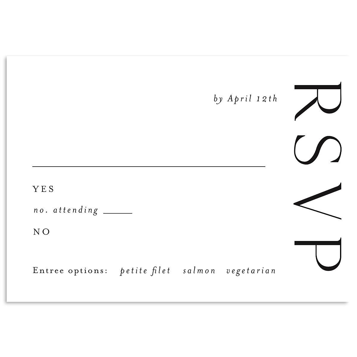 Timeless Elegance Wedding Response Cards