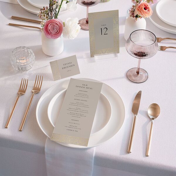 Ornate Regency Table Numbers Gold Taupe Signature