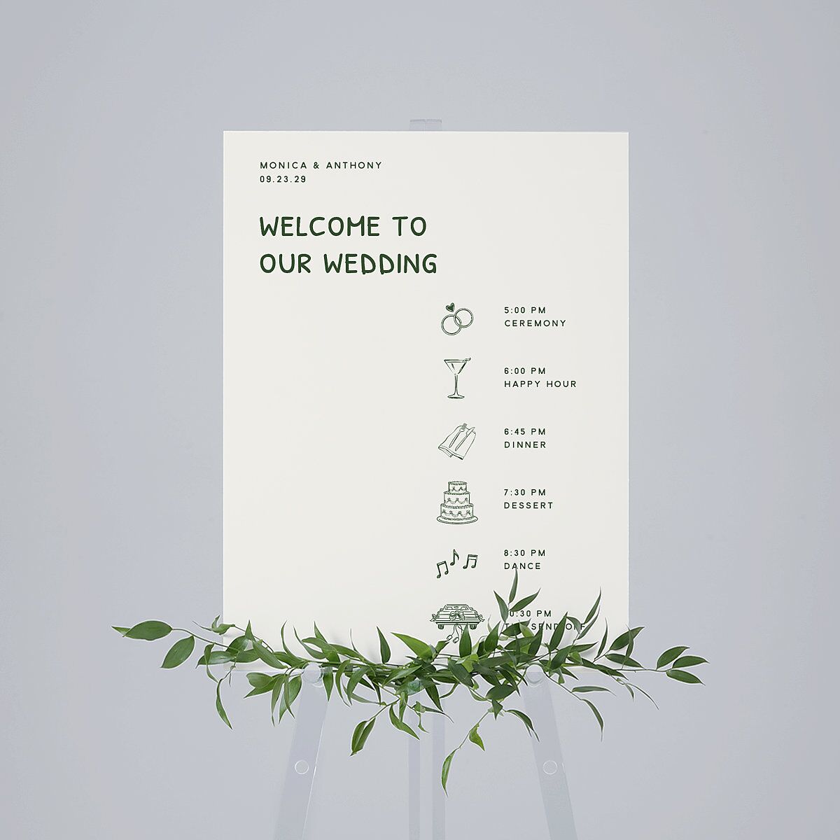 Hand Drawn Recipe Standard Welcome Sign Medium Dark Camo Standard Indoor Foam Core M Welcome