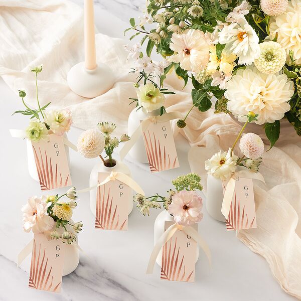 Lavish Palm Favor Gift Tags Rose Gold Deep Lake Signature