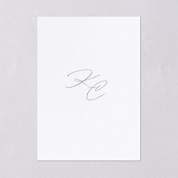 Classic Landscape Save the Date Steel Gray Signature smooth Blank No Standard