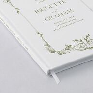 Vintage Ornate Frame Wedding Guest Book Olive