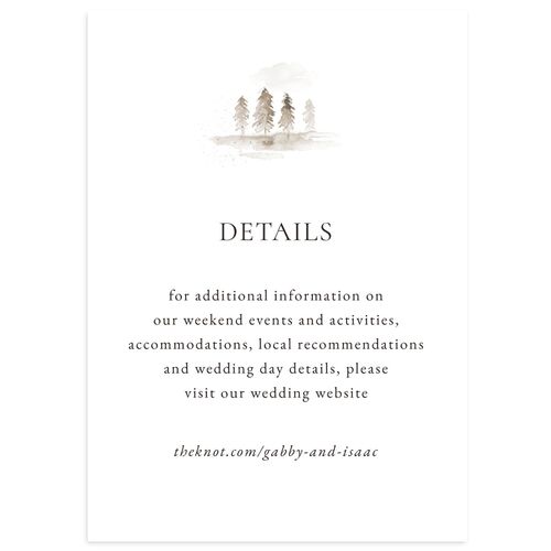 Watercolor Mountains Wedding Event Detail Cards Fawn Signature Standard