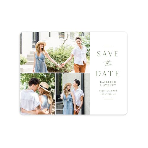 Side Panel Save The Date Magnets Deep Olive Magnet Paper