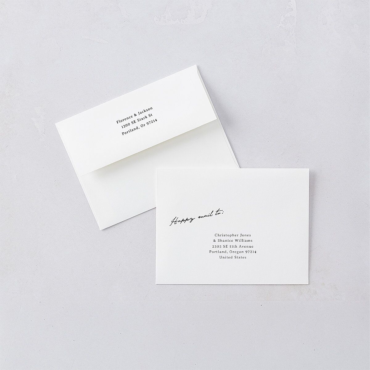 Vintage Film Photo Save the Date Petite Card Envelopes Sand White Both Recipient and Return Addresses Signature Standard
