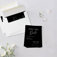 Modern Contrast Save the Date Petite Cards Midnight Signature smooth Blank No Standard
