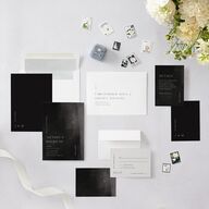 Modern Canvas Wedding Invitations Midnight Signature Blank No