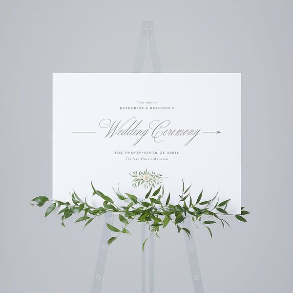 Luxury Floral Monogram Standard Direction Sign Medium Cotton Standard Indoor Foam Core M Direction