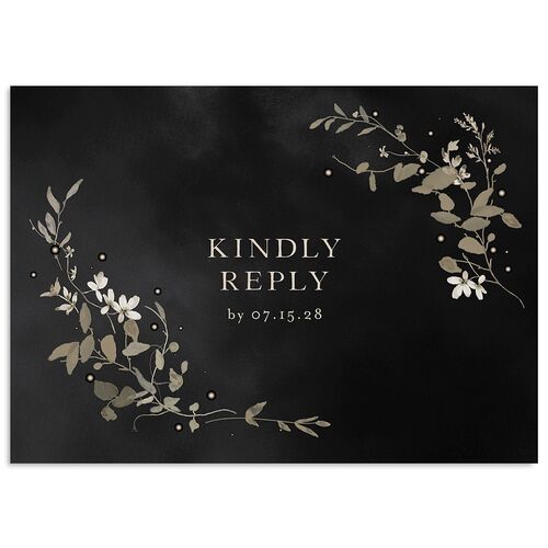 Twilight Greenery Wedding Response Cards Charcoal Signature Standard