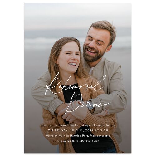 Modern Gallery Rehearsal Dinner Invitations Charcoal Signature Blank Standard