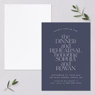 Classic Stack Rehearsal Dinner Invitations Midnight Navy Signature Blank Standard