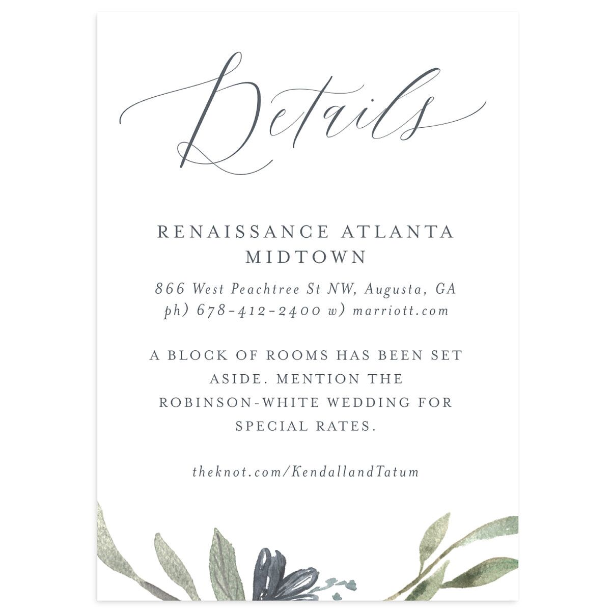 Muted Floral Wedding Enclosure Cards