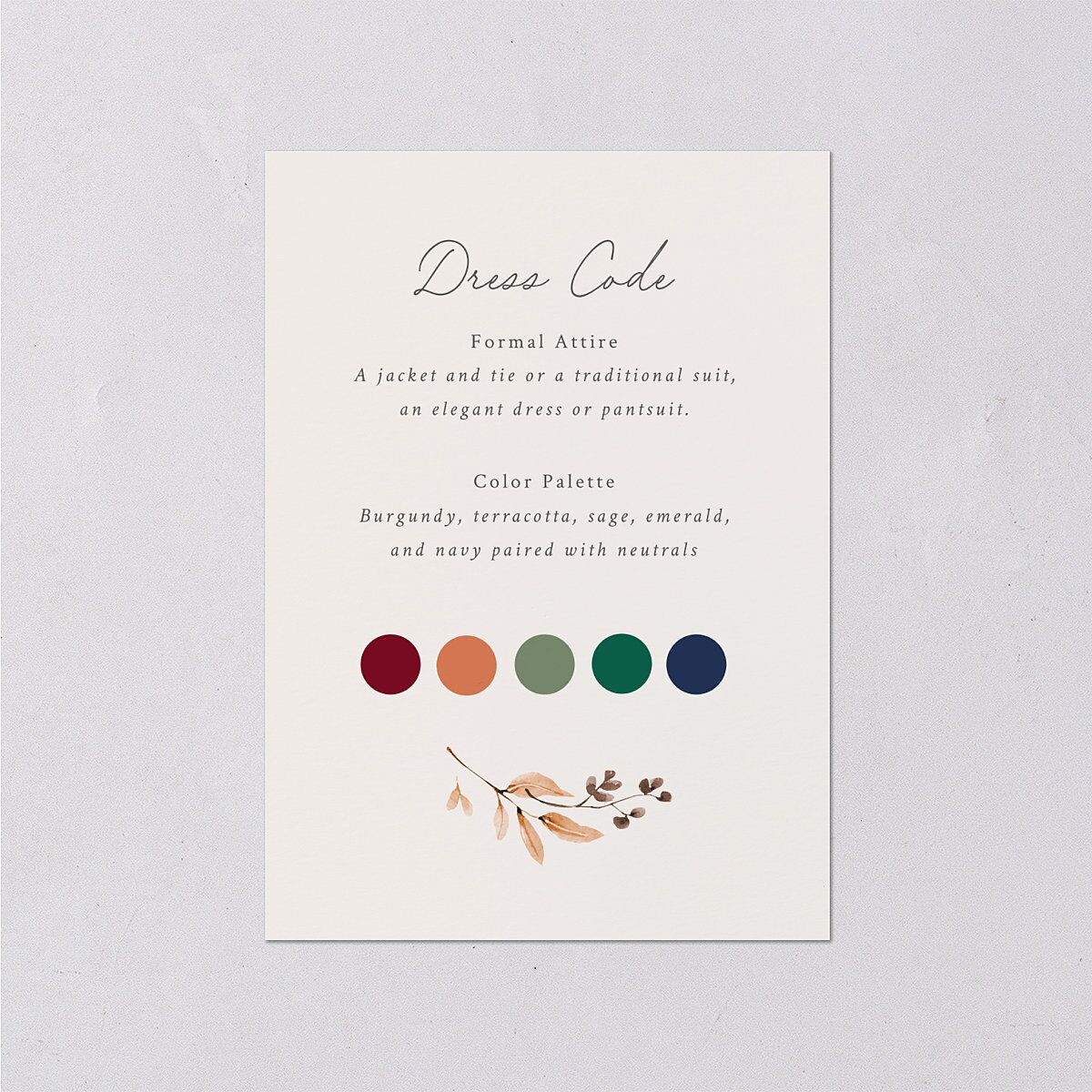 Leafy Garland Foil Wedding Enclosure Cards Gold Champagne Signature Standard