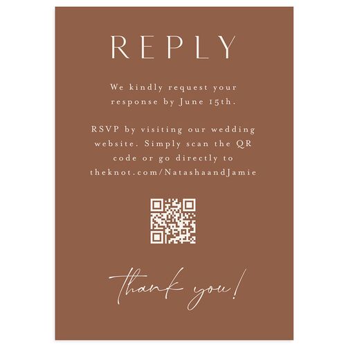 Simple Gallery Wedding Response Cards Camel Signature Standard
