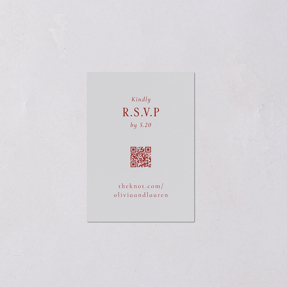 Vintage Vase QR Code RSVP Cards Burgundy Signature Standard