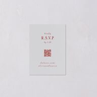 Vintage Vase QR Code RSVP Cards Burgundy Signature Standard