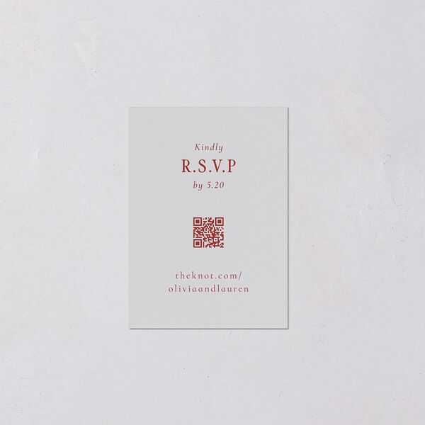 Vintage Vase QR Code RSVP Cards Burgundy Signature Standard