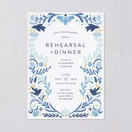 Folk Art Rehearsal Dinner Invitations Sapphire Signature Blank