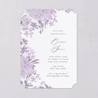 Monochrome Blooms Bridal Shower Invitations Sheer Lilac Signature Blank