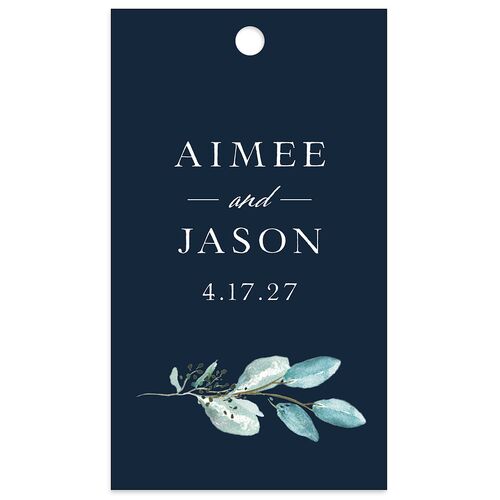 Lush Greenery Favor Gift Tags Moody Blue Signature