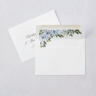 Romantic Laurel Wedding Invitations Dusty Blue Signature Blank No Standard