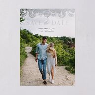 Elegant Damask Save The Date Cards Silver Champagne Signature smooth Blank No
