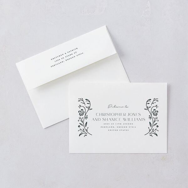 Storybook Filigree Save The Date Cards Gold Dark Night Signature smooth Blank No Standard