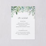 Gorgeous Greenery Wedding Enclosure Cards Pure White Signature Standard