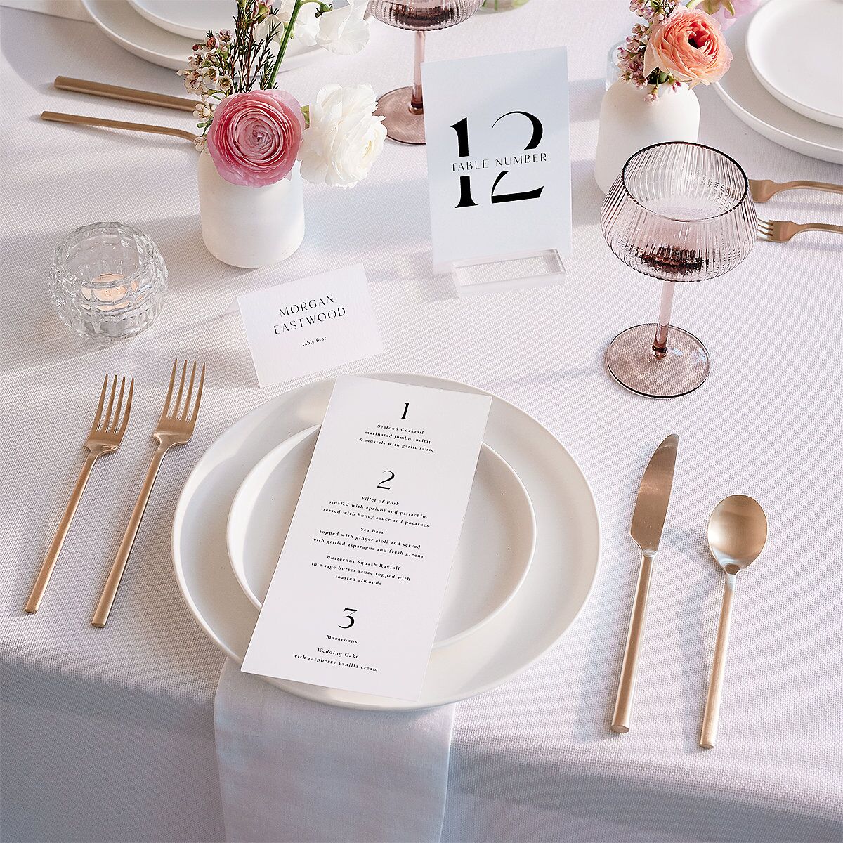 Simple Modern Monogram Table Numbers — view 4