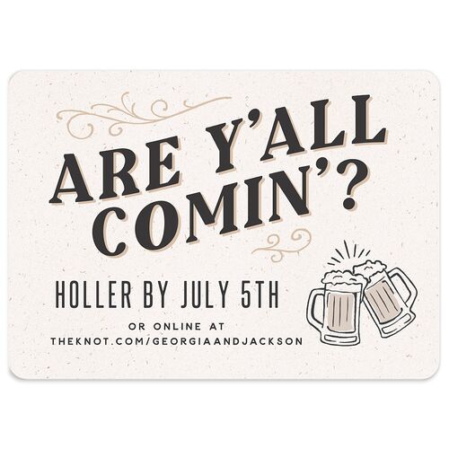 Western I Do BBQ Wedding Response Cards Taupe Signature Rounded