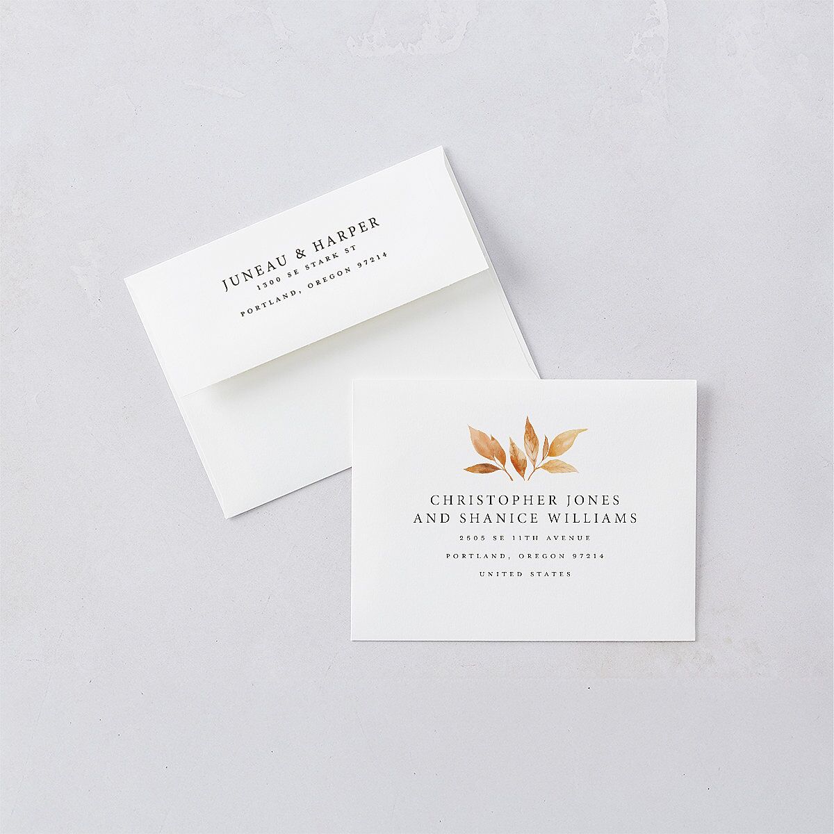 Autumn Frame Thank You Cards Gold Raw Sienna