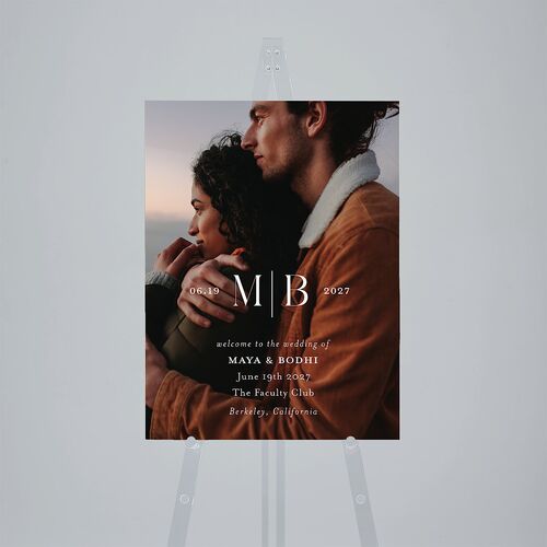 Monogram Portrait Standard Welcome Sign Medium Midnight Standard Outdoor Corrugated M Welcome