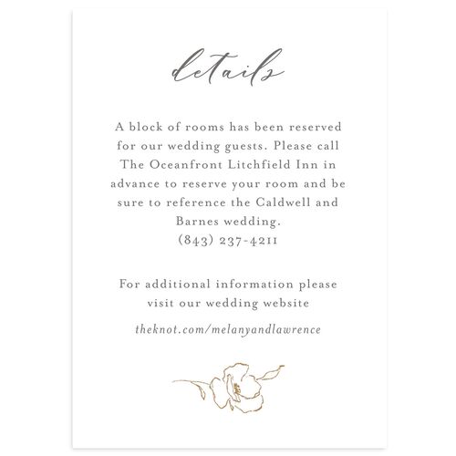 Floral Adornment Wedding Event Detail Cards Driftwood Signature Standard