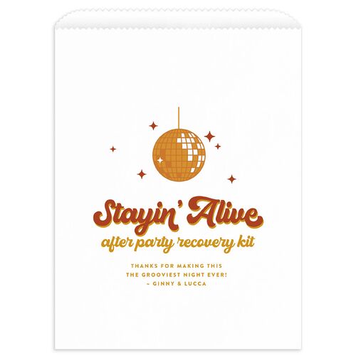 Disco Love Favor Bags White Red Clay Wax-Lined Food Safe Paper