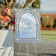 Church Stained Glass Mirrored Acrylic Welcome Sign Medium Moody Blue Mirrored Acrylic M Welcome Standard