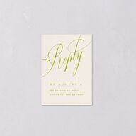 Modern Wedding Of Calligraphy QR Code RSVP Cards Chartreuse Signature Standard