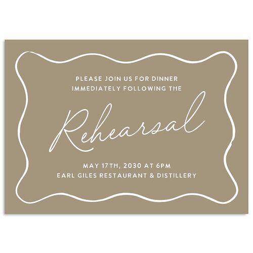 Hand Drawn Wavy Border Wedding Enclosure Cards Mocha Signature Standard