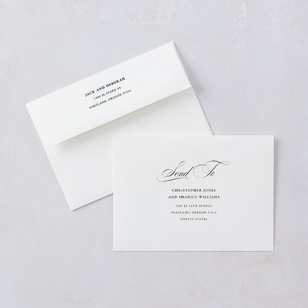 Gilded Wreath Save the Date Cards Gold Pure White Signature smooth Blank No Standard
