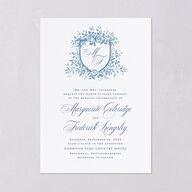 Elegant Rose Crest Wedding Invitations Sapphire Signature Blank No Standard