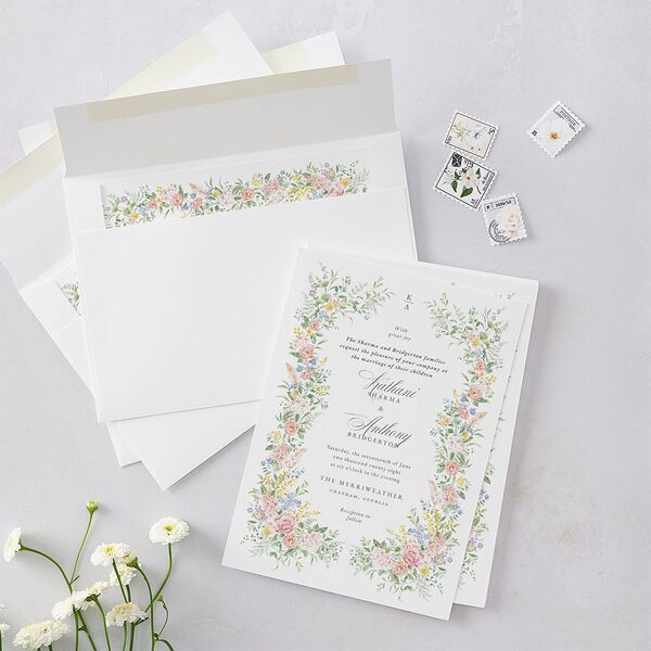 Glamorous Regency Garden Wedding Invitations by Bridgerton Sage Signature Blank No Rounded