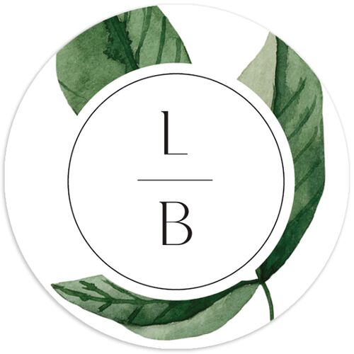 Botanical Lemon Wedding Stickers Buttercup Circle