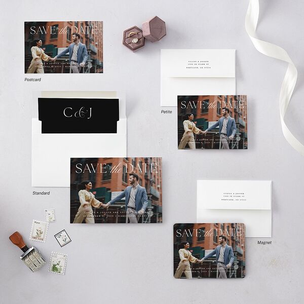 Classically Captured Photo Landscape Save The Date Magnets Midnight Magnet Paper